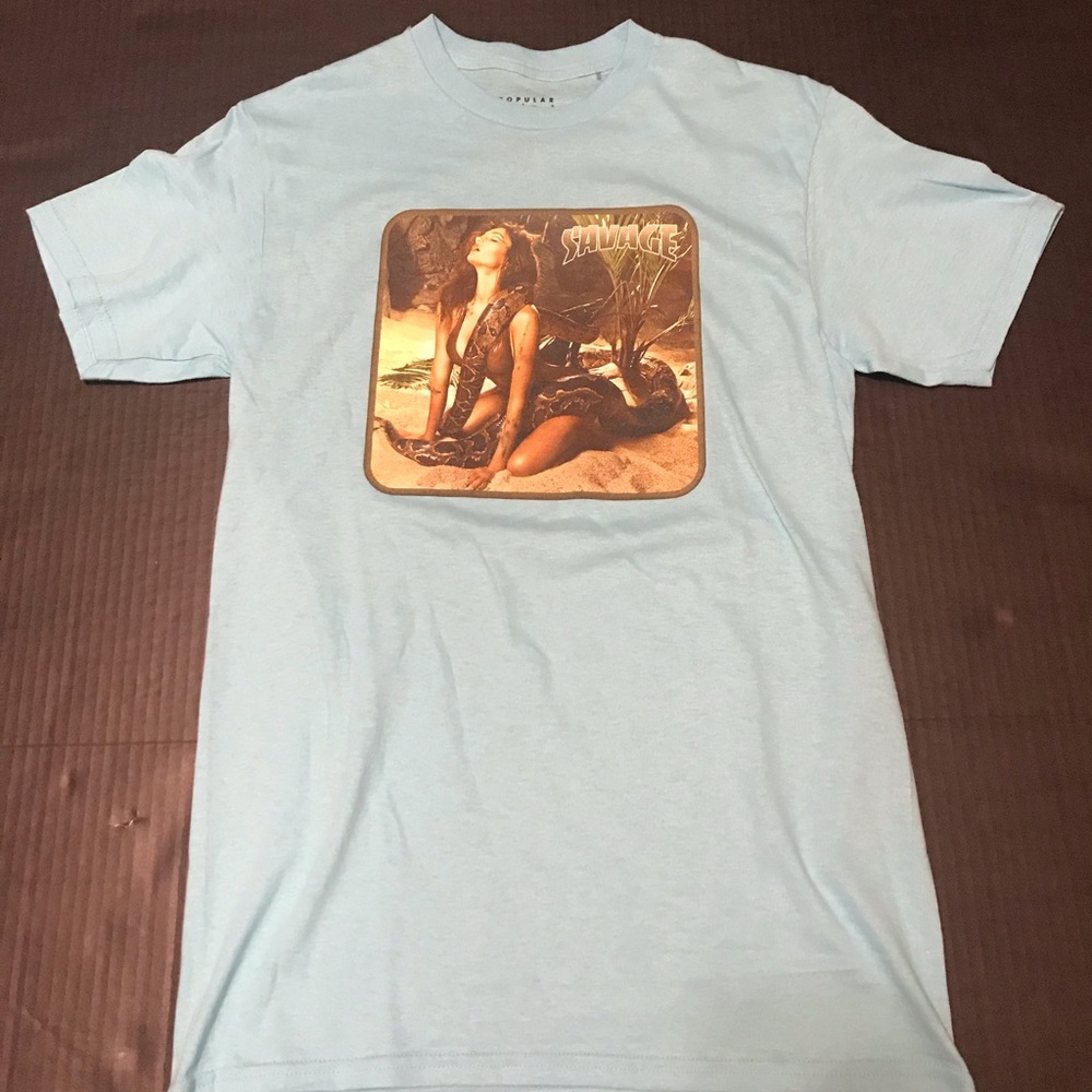 Men’s size small lite blue graphic T-shirt